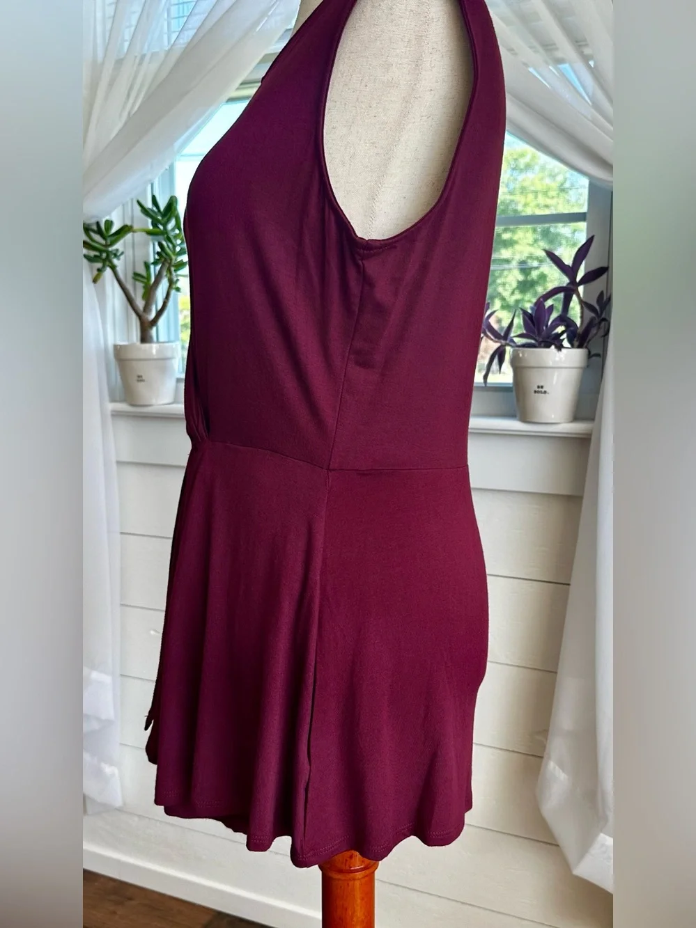 Michael Stars Burgundy Sleevelss Francie Twisted Knit Tunic Top NWT Size M